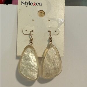 Style & Co. Iridescent Cream Drop Earrings